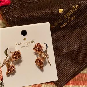 Kate spade rose gold rose style earrings NWT